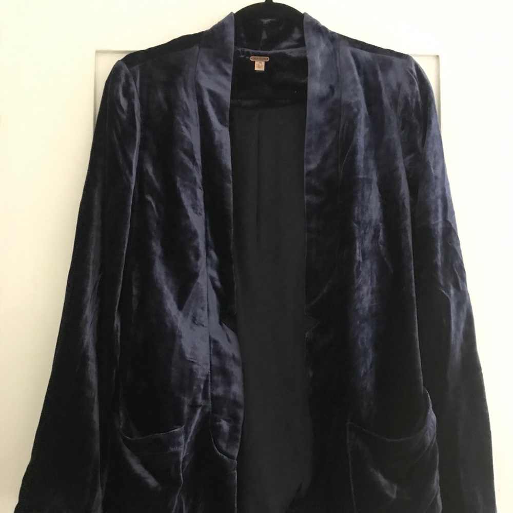 Free People Purple Velvet Party Jacket